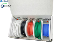 Cable Eléctrico de Cobre Estañado de Silicona de 0.5mm², Calibre 20AWG, 10 Colores, 5 Rollos *20AWG=50M, 6A 600V CA/3KV CC