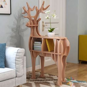 Étagères en forme de cerf de style nordique moderne Chiquitos, couleur bois naturel, pour la maison, le bureau, le salon, la maternelle - Product Image 3
