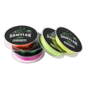 SAMYEARS Fluo Color Línea De Pesca Polietileno 4 Fuerza Trenzado <span class=keywords><strong>Sedal</strong></span> De Pesca Super Aparejos De Pesca Alambre - Product Image 4