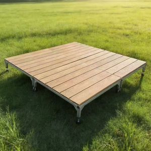 Plancher préfabriqué WPC 100x100 cm antidérapant, carré, imperméable, stable, robuste, résistant aux chocs pour <span class=keywords><strong>parc</strong></span> - Product Image 3