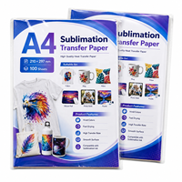 Papier de sublimation pour transferts thermiques, autocollants personnalisés écologiques, compatibles avec les imprimantes jet d'encre, séchage rapide, 100 feuilles A4 rectangulaires