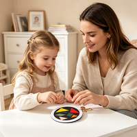 Nouveauté : Jeu de puzzle magnétique portable en cuir PU pour enfants, porte-clés pour les voyages