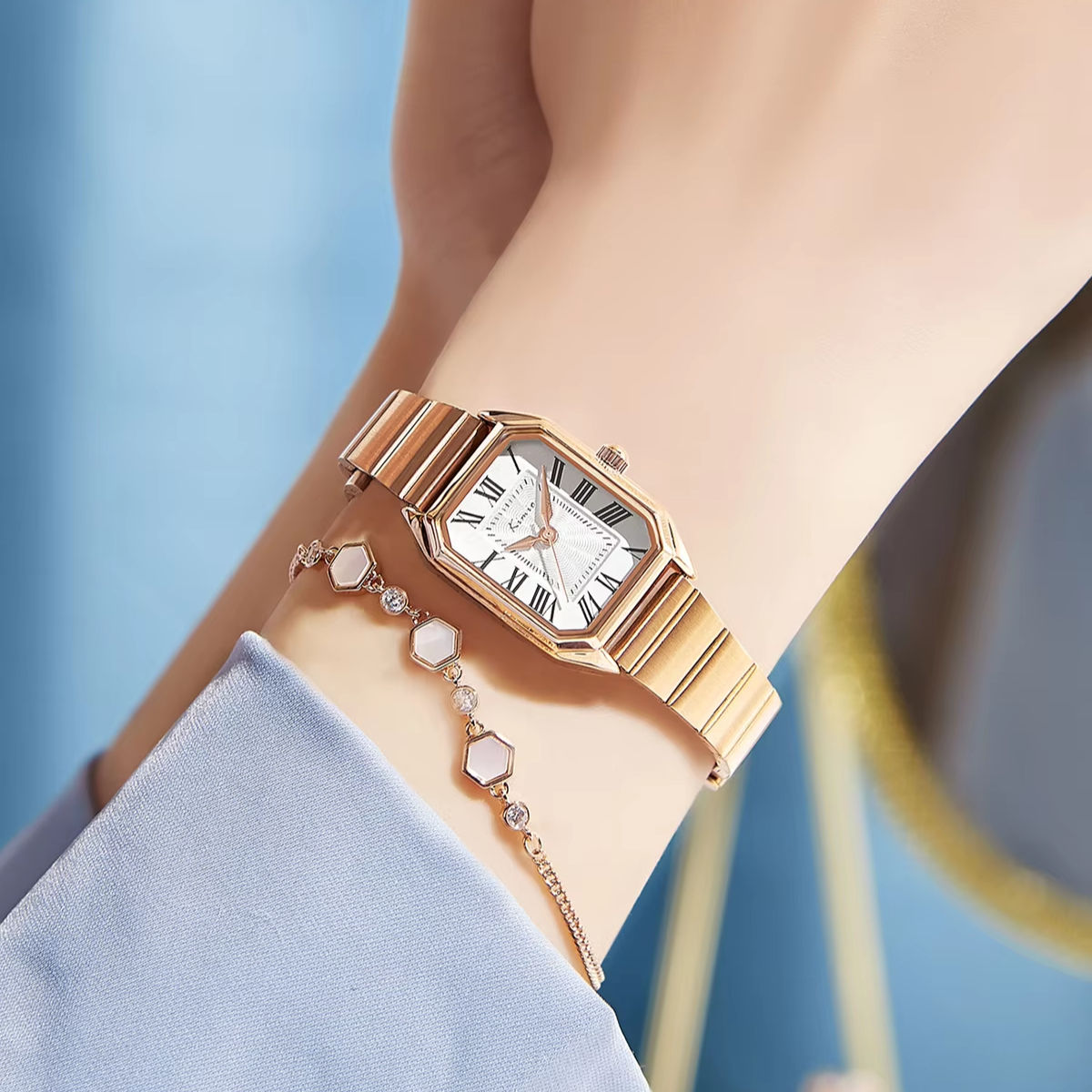 Elegant Custom Logo Women Watches Stainless Steel Strap Quartz