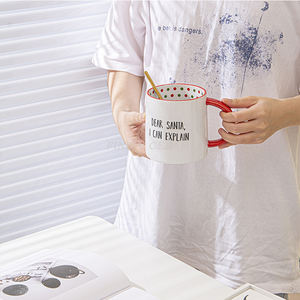 Tasse à café à pois créative de haute apparence, design personnalisé, tasse en céramique anglaise de grande capacité pour le bureau et la maison - Product Image 2