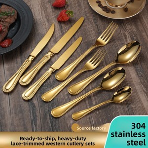 304 Cao Cấp Dày Cao Cấp Flatware Bộ Cross-Biên Giới Khách Sạn Phương Tây Thép Không Gỉ Bít Tết Dao Nĩa Món Tráng Miệng Muỗng - Product Image 2