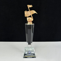 Trophée en cristal en forme de note de musique Or Argent Cuivre MH-T128