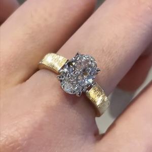 Gi HPHT CVD, классическое кольцо для полировки, 14 карат, 18 карат, полировочное кольцо с овальным вырезом, лабораторное кольцо с бриллиантами для мужчин и женщин, обручальное кольцо - Product Image 2