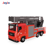 Camion de pompiers avec échelle aérienne de secours, jouet de 28 cm, à friction, rouge, avec flèche télescopique, sirène, lumière et son, pour enfants de 3 ans et plus