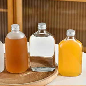 Bouteille en verre vide avec bouchons, flacon de poche pour liqueurs, bouteilles transparentes pour sauces, whisky, sodas et autres boissons - Product Image 6