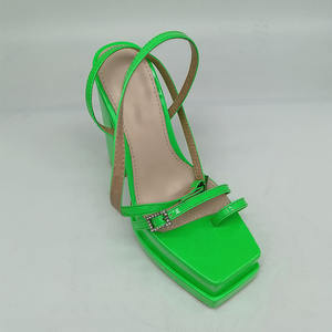 Sandalias de plataforma gruesa <span class=keywords><strong>para</strong></span> mujer, zapatos de tacón alto con punta abierta cuadrada, color verde, <span class=keywords><strong>2022</strong></span> - Product Image 2