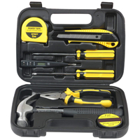 Kleine Huiseigenaar Tool Set 9 Stuks Algemene Huishoudelijke Kleine Hand Tool Kit Met Plastic Tool Box Storage Case