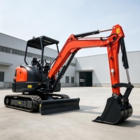 Mini-excavatrice d'usine 2T 3.5T avec boîte de vitesses Eaton, accessoires tarière et marteau, norme EURO5 pour travaux agricoles, de tranchées et de fondations