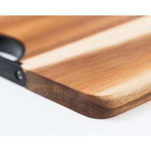Tabla de Cortar de Madera Maciza Rectangular de 40x30x1.7cm con Asa, Tabla de Picar para Cocina, Color Natural - Product Image 3