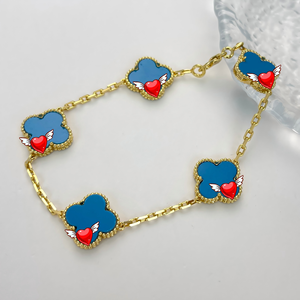 Bracelet pour femme exquis à quatre feuilles de trèfle, de haute qualité, en argent 925, agate, perle, motif floral, chaîne, bracelet tendance - Product Image 5