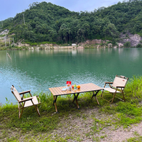 Ensemble table et chaise pliantes d'extérieur portable pour pique-nique à la plage et camping comprenant un tabouret pliant mobilier pratique