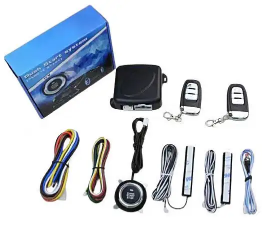 Alarme de carro universal 12V para carro, sistema de alarme remoto inteligente de partida com um clique, acesso sem chave, sistema de alarme de carro com chave de partida