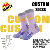 Chaussettes en coton colorées OEM, motif personnalisé, chaussettes habillées douces de haute qualité pour hommes