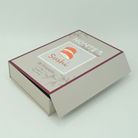Boîte d'emballage de luxe personnalisée en carton pliable magnétique pour sushis, avec lamination mate et gaufrage pour chewing-gum