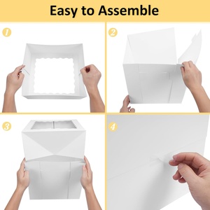กล่องเค้กทรงลูกบาศก์ Moretoes 16 ชิ้น ขนาด 12x12x12 นิ้ว ทำจากกระดาษแข็ง ใช้แล้วทิ้ง แข็งแรง มีฝาปิดแบบมีหน้าต่าง สำหรับวันวาเลนไทน์และวันแม่ - Product Image 4