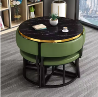 Ensemble de restaurant en gros : 1 table et 4 chaises – Mobilier de salle à manger pour la maison et le restaurant avec chaises pour le salon