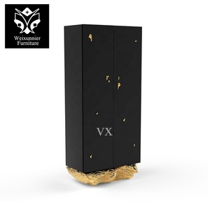 Grande cave à vin de luxe personnalisée <span class=keywords><strong>Buffet</strong></span> de rangement en bois <span class=keywords><strong>laqué</strong></span> pour la maison Cuisine Armoires à vin d'angle avec tiroirs - Product Image 3