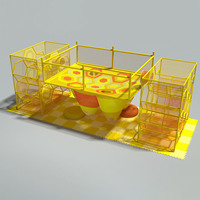 Parcours d'obstacles en filet de cordes personnalisable pour enfants, équipement de terrain de jeu intérieur commercial durable