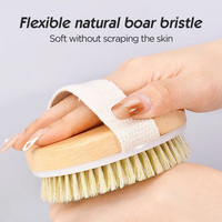 Articles de Bain Brosse Corporelle Sèche en Bois à Poils Naturels pour la Peau En Gros