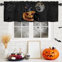 Rideaux de fenêtre d'Halloween effrayants avec imprimé fantôme mignon et citrouille Jack O'Lantern, pour cuisine, personnalisables