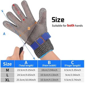 Gants anti-coupure niveau 9, gants en <span class=keywords><strong>maille</strong></span>, gants <span class=keywords><strong>de</strong></span> cuisine pour la découpe <span class=keywords><strong>de</strong></span> poisson et <span class=keywords><strong>de</strong></span> viande, la sculpture sur bois, le dégrossissage, le décorticage d'huîtres - Product Image 6