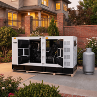 Générateur silencieux au propane GPL de type 1 MW, refroidi par eau, 600V 50/60Hz, certifié ISO9001 CE, avec télécommande et catalyseur d'oxydation