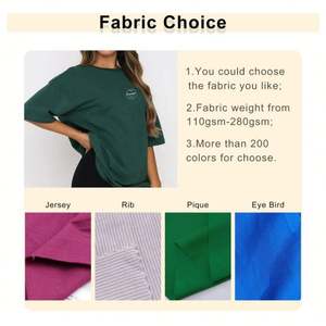 Camisetas estampadas de gran tamaño 180GSM de algodón suave de alta calidad bordadas de fábrica, camisetas grises de gran tamaño con hombros caídos para mujer - Product Image 2