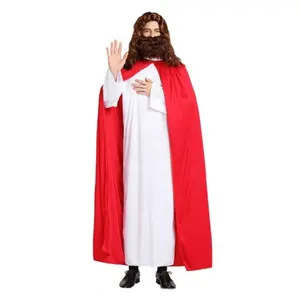 예수 성인 로프 망토 의상 할로윈 코스프레 예수 크리스마스 축제 파티 의상
