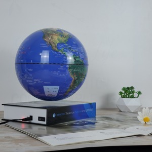 HCNT <b>Plug</b>-In Square Magnetic Levitation World Globe 8 Inch 360 Rotating Creative Floating Globe Home Decoration - Product Image 5