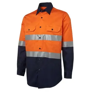 Cotton construction project reflective stripes shirt reflective pants split work clothes men long-sleeved cotton reflective clot