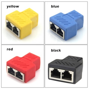 1 to 2 Female <strong>Plug</strong> RJ45 Connector <strong>Socket</strong> <strong>Ethernet</strong> Lan Network Adapter RJ45 Coupler Splitter - Product Image 2