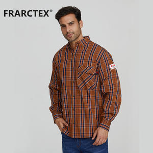 FRARCTEXアメリカ卸売格安ファッションカジュアルFRC耐火作業FRチェック柄シャツ - Product Image 3