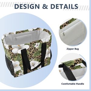 Bolsa de Compras Reutilizable con Diseño de Hibisco Hawaiano, Personalizada al por Mayor, con Asa, Gran Capacidad, Impermeable, para la Playa - Product Image 6