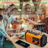 Radio rétro rechargeable solaire XSY-330 20000mAh FM AM SW Radio météo et Internet avec fonctions FM et AM