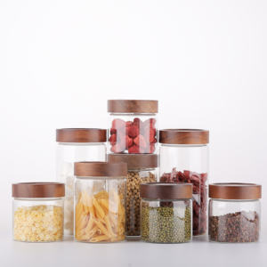 Commercio all'ingrosso vetro borosilicato ermetico barattoli di stoccaggio 16oz 30oz 500ml <span class=keywords><strong>900ml</strong></span> con coperchio di bambù bocca larga per la conservazione degli alimenti in cucina - Product Image 4