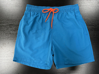 Shorts de bain unisexes d'été à séchage rapide et respirants, taille mi-haute, avec poches, en polyester uni teint, élastiques