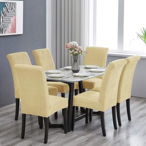 Dining Room Chair Covers Office Living Room Kitchen Anti-dirty Machine Washable 190gsm Polyester Spandex <b>Blend</b> Slipcovers - Product Image 2