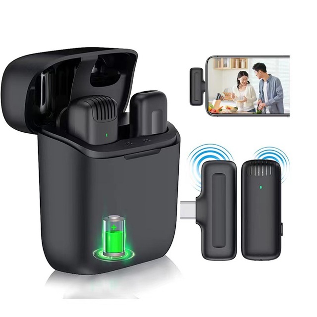 J11 Microphone Portable Mini Lapel Microphone With Charging case Microphone Studio Recording J11 Wireless Mic