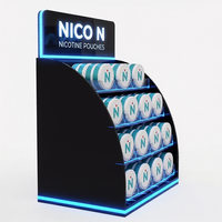 Support d'affichage personnalisé en acrylique à 4 niveaux pour sachets de nicotine, idéal pour la vente de snus et les boutiques de tabac