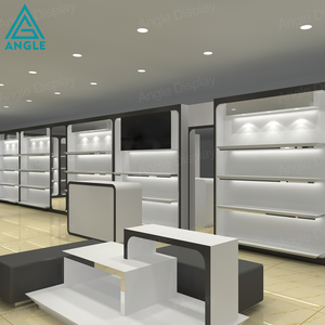 Magnífica <span class=keywords><strong>Vitrina</strong></span> para Calzado Femenino, Estante para Zapatos de Vidrio Templado, Proyecto de Decoración Interior Profesional para Salón - Product Image 1
