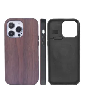 Manufacturer Luxury Wood Case For Iphone 15 pro max 14 13 11 Mobile Phone Wooden Bamboo Cases Cover
