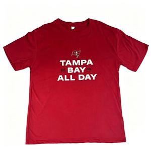 Premium Cotton Breathable Red Tampa Bay Buccaneers Print Short Sleeve Crew Neck <strong>T</strong>-<strong>shirt</strong> for Men <strong>NFL</strong> Game Day Casual Wear - Product Image 3