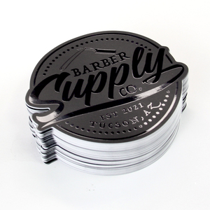 Autocollant personnalisé en vinyle imperméable avec logo, vernis brillant en relief 3D, découpe sur mesure, pour entreprise - Product Image 3