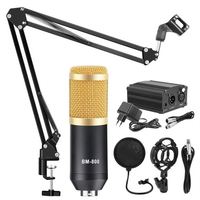 Microphone à Condensateur Chaud Bm 800 pour Enregistrement Vocal en Studio Audio KTV Karaoké + Alimentation Fantôme 48V CC