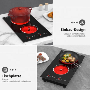 Cuisinière infrarouge commerciale intégrée VBGK 220V 2 brûleurs, panneau en verre céramique, commande tactile par capteur, 9 niveaux de chauffage, sécurité enfant - Product Image 3