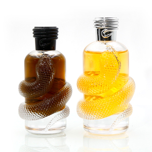 Nuevo Diseño, Botella de Perfume de Vidrio Vacía con Forma de Serpiente Irregular y Única, 30ml 50ml 100ml, Botella de Perfume Transparente de Lujo con Caja - Product Image 3